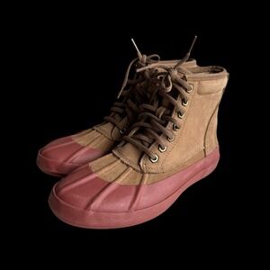 LL Bean Bar Harbor Duck Boots Womens 7M Brown Leather Suede Rain Ankle Outdoor